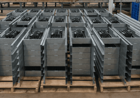 Versatile electrical components stored in metal trays for efficient electrical wiring installation.